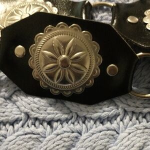Black and Silver Concho Belt